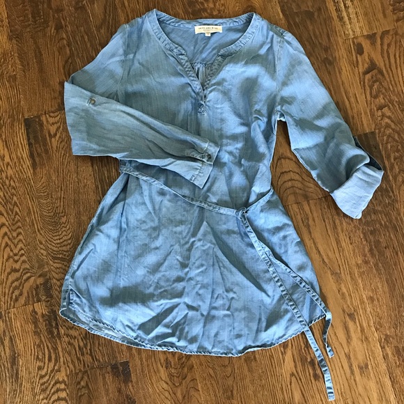 Skies Are Blue Tops - Maternity Denim Tunic Top